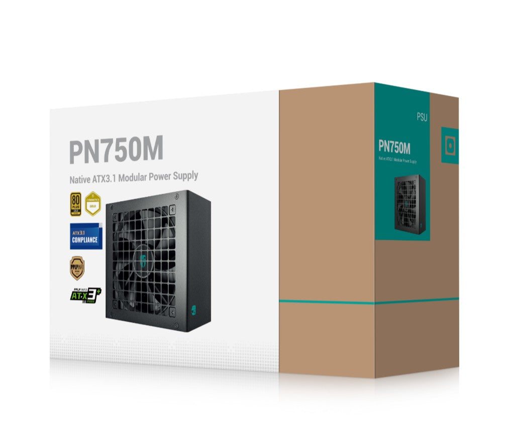 DeepCool PN750M Gamer Storm 80+ Gold Certified Fully Modular ATX Power Supply 120mm Fan, Japanese Capacitors, DC to DC, ATX12V V3.1, DeepCool PN750M Gamer Storm 80+ Gold Certified Fully Modular ATX Power Supply 120mm Fan, Japanese Capacitors, DC to DC, ATX12V V3.1,